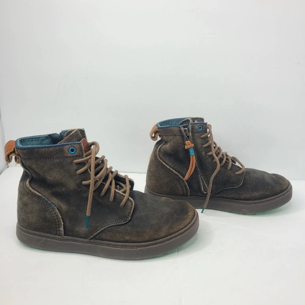 Satorisan Hida Spitfie Brown Suede Ankle Boots 44 10.5 Rustic Grunge Side Zip
